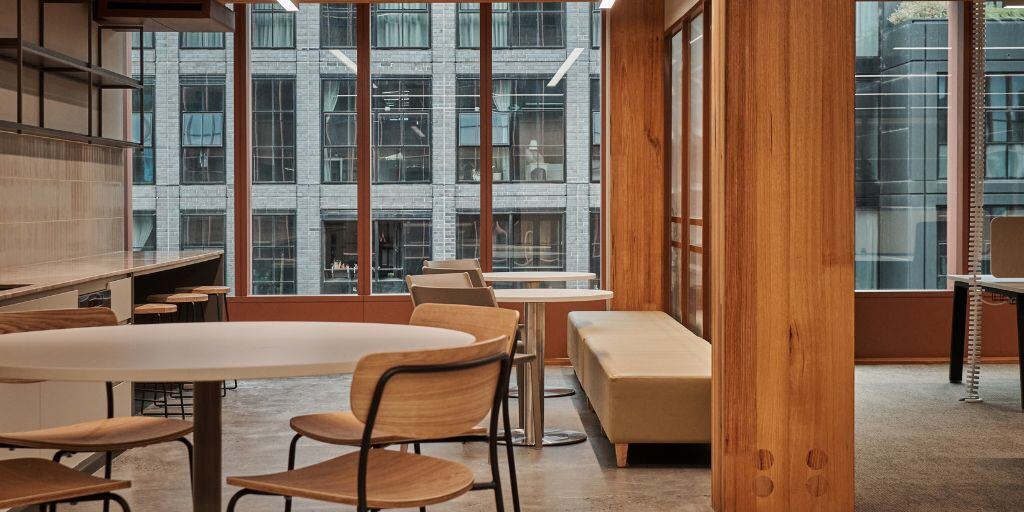 timber office interior